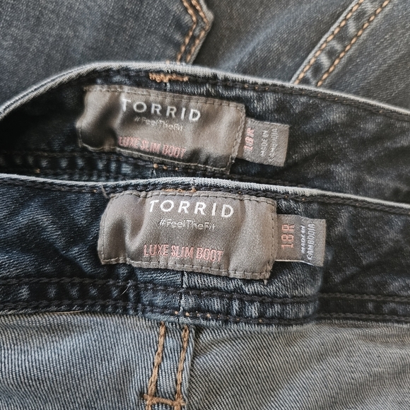 Torrid 18R luxe slim boot cut stretch jeans 2 pair - Picture 2 of 12